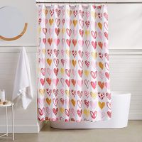 Heart Shape Printed Polyester Printed Shower Curtain 180*180cm main image 1