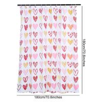 Heart Shape Printed Polyester Printed Shower Curtain 180*180cm main image 3