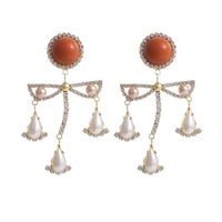 Geometric Baroque Classic Drop Pendant Fashion Inlaid Pearl Earrings main image 3