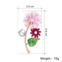Korean New Pink Flower Brooch Creative Fashion Alloy Oil Drip Flower Brooch Wholesale main image 3