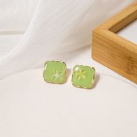 Geometry Square Trendy Stud Earrings Ear Jewelry Flower Creative Stud Earrings Female main image 4