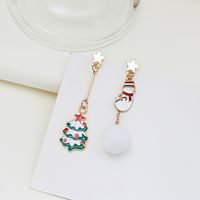 European And American New Christmas Cartoon Plush Tassels Earrings Wholesale main image 3