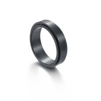 Simple Glossy Titanium Steel Decompression Rotating Ring sku image 1