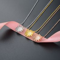 S925 Sterling Silber Mode Anhänger Koreanische Zirkon Sonnenblume Schlüsselbein Kette Damen Halskette main image 3