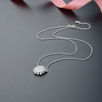 S925 Sterling Silber Mode Anhänger Koreanische Zirkon Sonnenblume Schlüsselbein Kette Damen Halskette main image 5