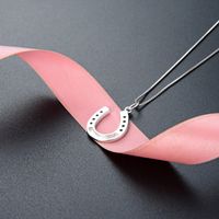 S925 Sterling Silver Fashion U-shaped Letter Necklace Korean Pendant Clavicle Chain main image 3