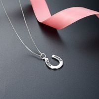 S925 Sterling Silver Fashion U-shaped Letter Necklace Korean Pendant Clavicle Chain main image 4