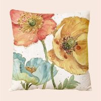 Flower Printed Linen Pillowcase sku image 6