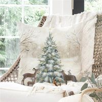 Animal And Snow Landscape Linen Print Pillowcase main image 8