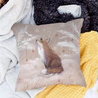 Animal And Snow Landscape Linen Print Pillowcase main image 11