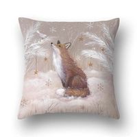 Animal And Snow Landscape Linen Print Pillowcase sku image 2