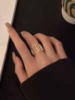 New Creative Simple Resin Alloy Women's Tail Ring Ring Color Ring Set sku image 1