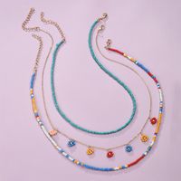 Mode Blumenfarbe Perlen Spleißen Mehrschichtige Halskette main image 3