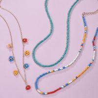 Mode Blumenfarbe Perlen Spleißen Mehrschichtige Halskette main image 6