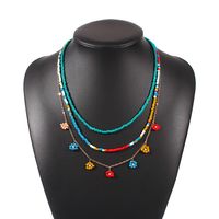 Mode Blumenfarbe Perlen Spleißen Mehrschichtige Halskette sku image 1