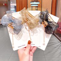 Korean Version Of Lace Butterfly Hairpin Pearl Tassel Hair Catch Metal Large Catch Clip Hair Accessories main image 6