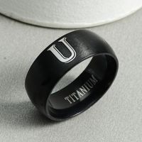 Wholesale Men's Titanium Steel Letter U Ring main image 1