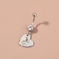 Heart Shape Hollow Pendant Stainless Steel Belly Button Nail Piercing Simple Personality Belly Button Ring main image 4