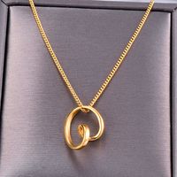 Fashion Golden Twisted Wire Necklace Simple Long Sweater Chain Titanium Steel Necklace main image 4
