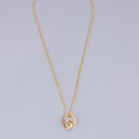 Fashion Golden Twisted Wire Necklace Simple Long Sweater Chain Titanium Steel Necklace main image 5