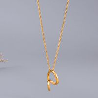 Fashion Golden Twisted Wire Necklace Simple Long Sweater Chain Titanium Steel Necklace main image 6
