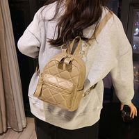 Lingge New Winter Fashion Solid Color Backpack Short-distance Travel Bag One-shoulder Hand Carry main image 5