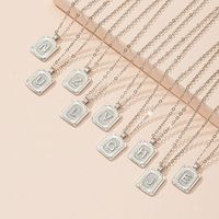 European American Square Brand Pendant Clavicle Chain Letter Sweater Chain main image 1