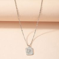 European American Square Brand Pendant Clavicle Chain Letter Sweater Chain main image 6