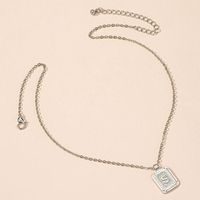 European American Square Brand Pendant Clavicle Chain Letter Sweater Chain main image 5