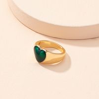 Emerald Retro Ring Design Sense Heart Ring Wholesale main image 4