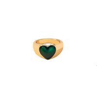 Emerald Retro Ring Design Sense Heart Ring Wholesale main image 6