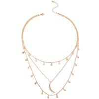 Fashion Simple Jewelry Alloy Moon Multilayer Necklace Star Disc Three Layer Necklace main image 6
