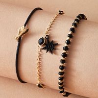 Fashion Simple Black Star Diamond Three-layer Anklet Fish Beaded Multi-layer Anklet main image 3