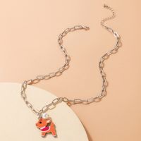 Fashion Resin Fawn Single Necklace Pearl Lock Clavicle Chain main image 4