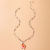 Fashion Resin Fawn Single Necklace Pearl Lock Clavicle Chain main image 5