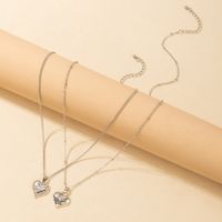 Fashion Simple Jewelry Letter Double Necklace Geometric Rose Multilayer Necklace main image 4
