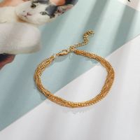 New Fashion Natural Simple Chain Round Beads Multi-layer Alloy Anklet Foot Ornaments main image 4