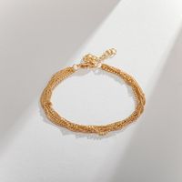 New Fashion Natural Simple Chain Round Beads Multi-layer Alloy Anklet Foot Ornaments main image 5