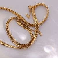 Fashion Geometric Titanium Steel Necklace Flat Snake Chain Necklace main image 1