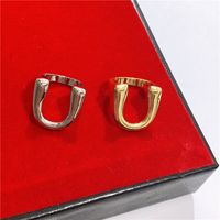 New Non-pierced Double-ring Metal Personality Ear Buckle Ear Clip main image 5