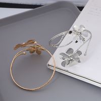 Fashion New Jewelry Bracelet Exaggerated Metal Flower Arm Ring Diamond Open Arm Bracelet main image 4