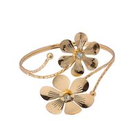 Fashion New Jewelry Bracelet Exaggerated Metal Flower Arm Ring Diamond Open Arm Bracelet main image 6