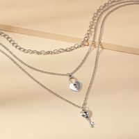 Fashion Long Tassel Key Love Lock Multi-layered Necklace main image 5