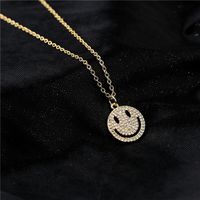 European Cute Smiley Gadgets Pendant Copper Micro-inlaid Zircon Necklace main image 3