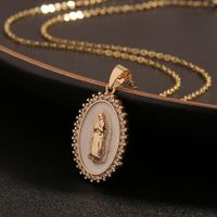 Gold-plated Copper Dripping Oil Pendant Women's Religious Necklace main image 2