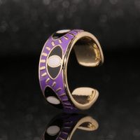 European And American Fashion Evil Eye Copper Ring Wholesale main image 4