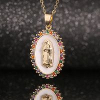 Colored Zircon Drop Oil Retro Women's Religious Pendant Jewelry main image 3