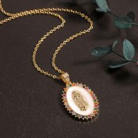 Colored Zircon Drop Oil Retro Women's Religious Pendant Jewelry main image 4