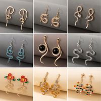 European And American Exaggerated Snake-shaped Earrings main image 1