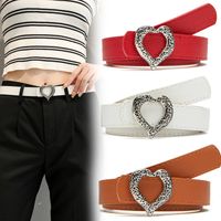 New Peach Heart Buckle Simple Plate Buckle Decorative Belt Fashion Love Buckle Windbreaker Jeans Belt main image 3